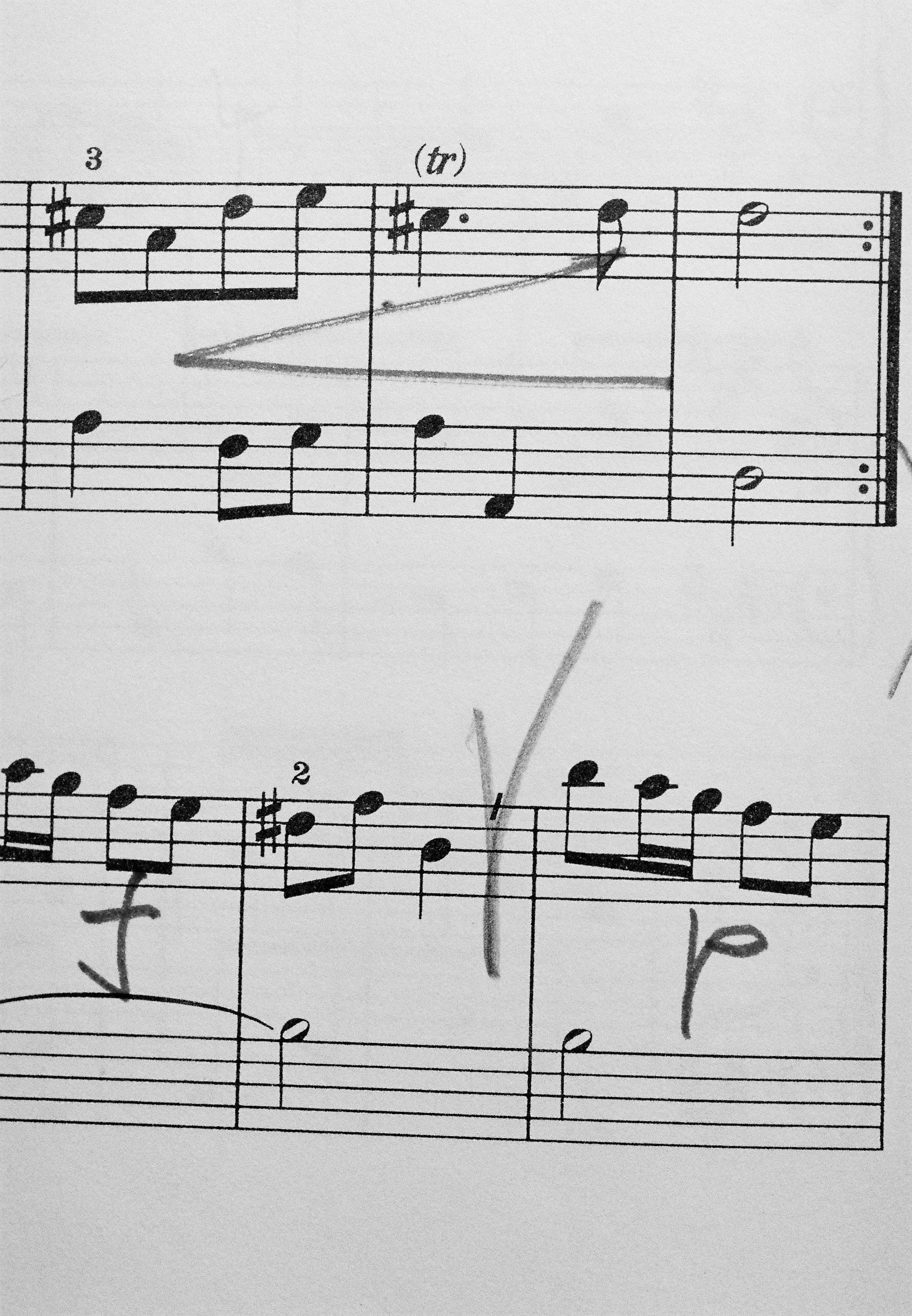 Sheet Music, Pencil Lines